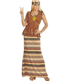 Lang Hippie Kjole Kostyme