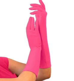 Lange Hansker Neonrosa