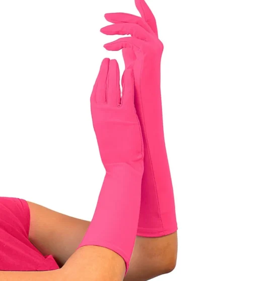 Lange Hansker Neonrosa