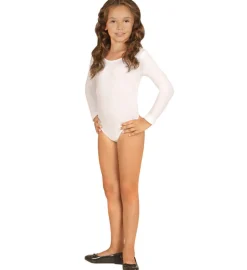 Langermet Bodystocking Barnekostyme Hvit