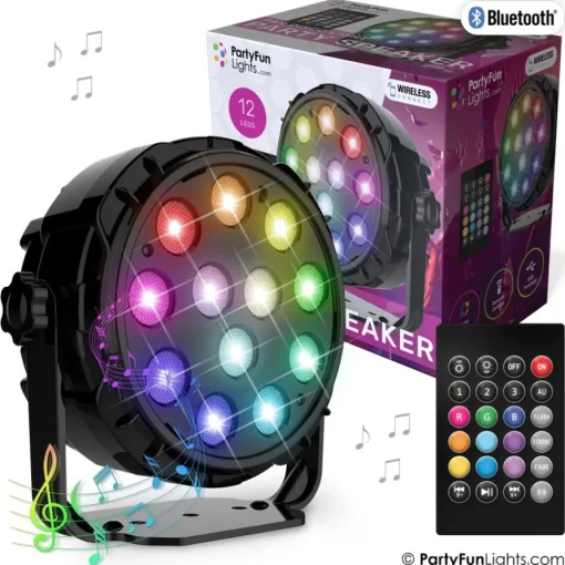 LED Diskolys & Høyttaler 12 LED Multifarget