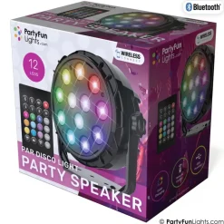 LED Diskolys & Høyttaler 12 LED Multifarget