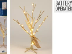 LED Jute Juletre Gull