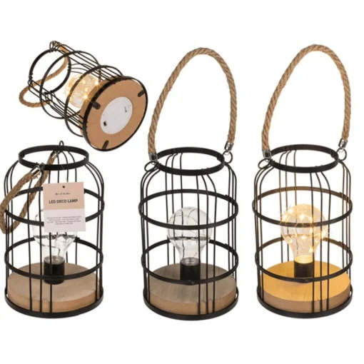 LED Metall Lampe Svart