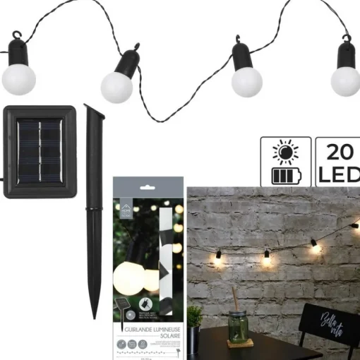 LED Solcelle Lyskjede Hvit