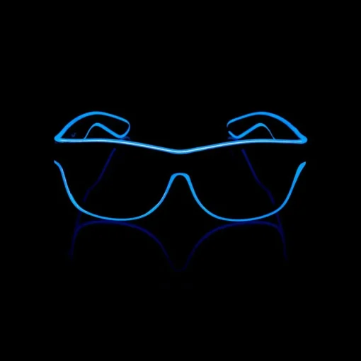LED Wayfarer Briller Blå