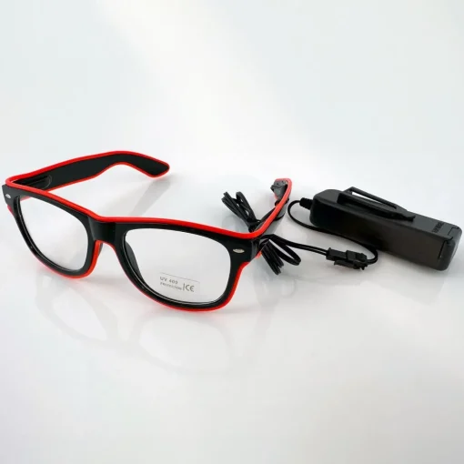 LED Wayfarer Briller Rød