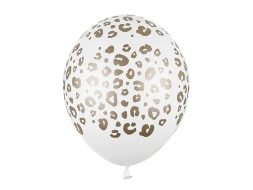 Leopard Folieballonger Pastell Hvit