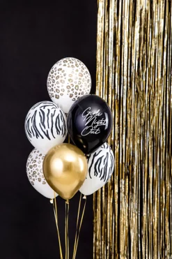 Leopard Folieballonger Pastell Hvit