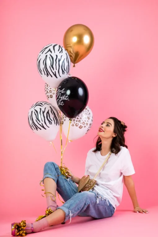 Leopard Folieballonger Pastell Hvit