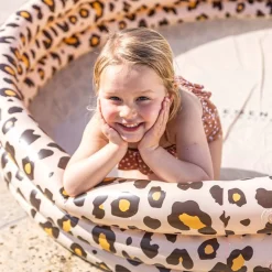 Leopard Rundt Badebasseng Beige