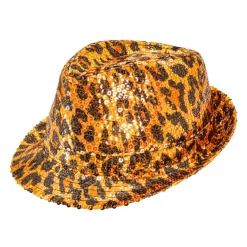 Leopardmønster Fedora Hatt