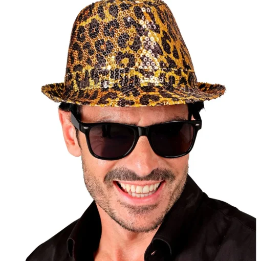 Leopardmønster Fedora Hatt