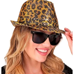 Leopardmønster Fedora Hatt