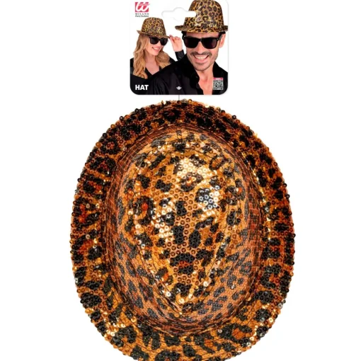Leopardmønster Fedora Hatt