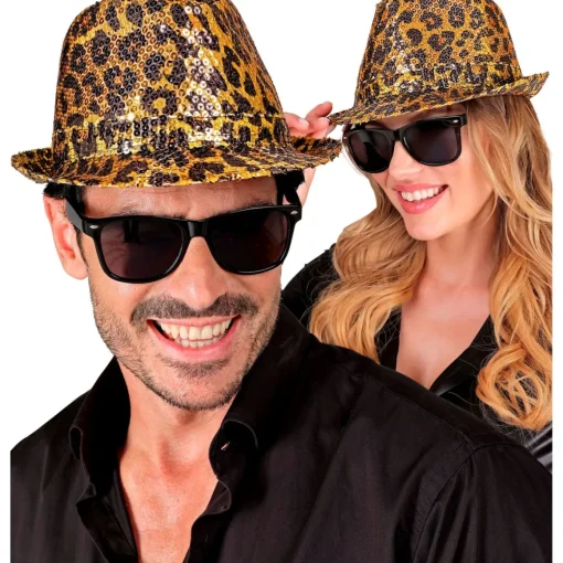 Leopardmønster Fedora Hatt