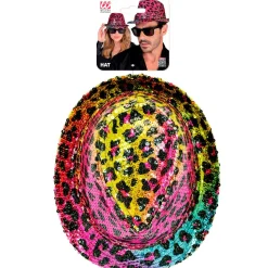 Leopardmønster Fedora Hatt Regnbue