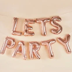 Let's Party Folieballonger Gullrosa