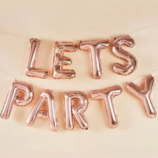 Let's Party Folieballonger Gullrosa