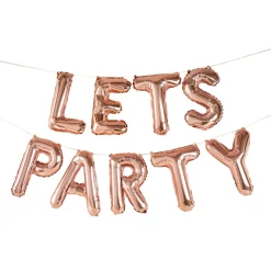 Let's Party Folieballonger Gullrosa