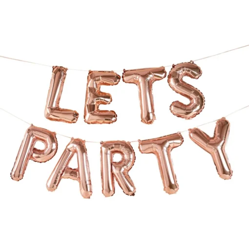 Let's Party Folieballonger Gullrosa