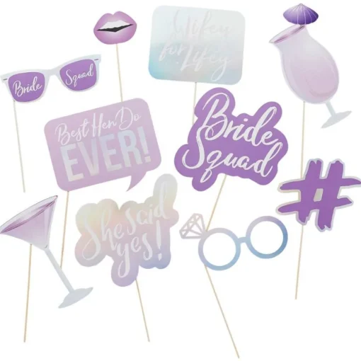 Lilla Bride Squad Photo Booth Rekvisitter