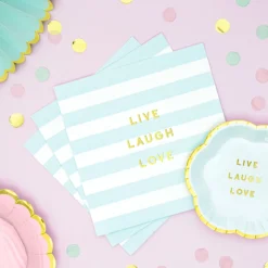 Live Laugh Love Servietter Lyseblå