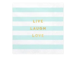 Live Laugh Love Servietter Lyseblå