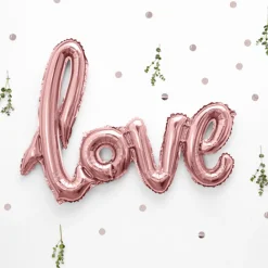 Love Folieballong Gullrosa