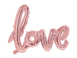 Love Folieballong Gullrosa