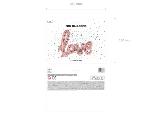 Love Folieballong Gullrosa