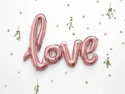 Love Folieballong Gullrosa