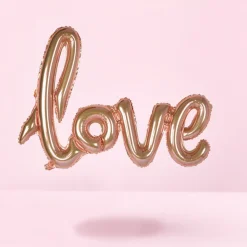 Love Folieballong Gullrosa