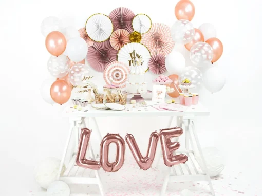 Love Folieballonger Gullrosa
