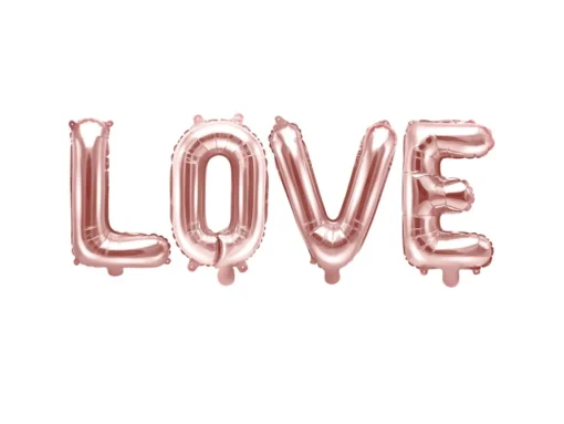 Love Folieballonger Gullrosa