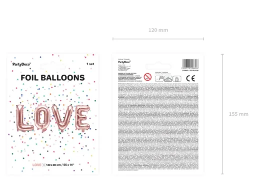 Love Folieballonger Gullrosa