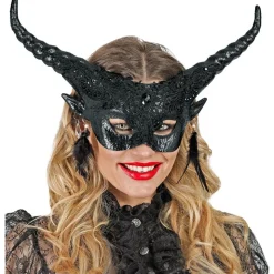 Lucifer Halvmaske Svart