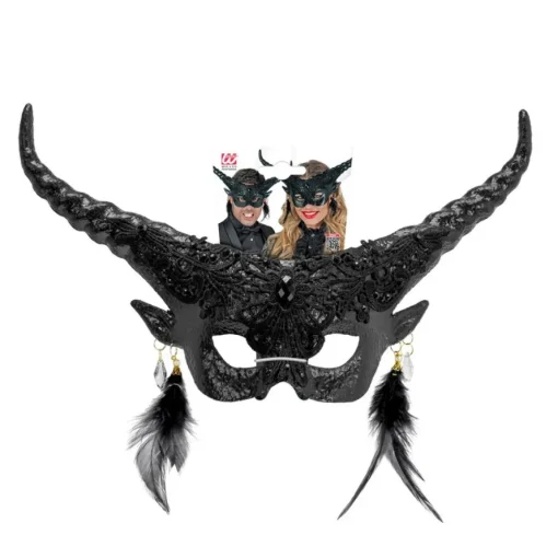 Lucifer Halvmaske Svart