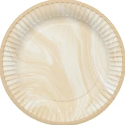 Marmor Papptallerkener Beige og Gul