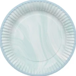 Marmor Papptallerkener Lyseblå