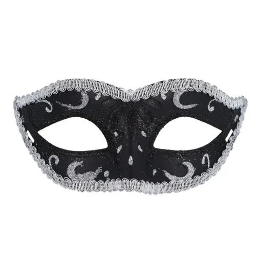 Maskerade Øyemaske Svart og Sølv