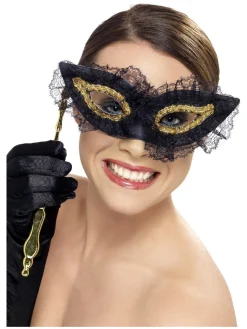 Maskerade Øyenmaske Svart og Gull