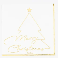 Merry Christmas Jul Servietter Hvit