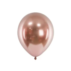 Metallisk Latexballonger Gullrosa