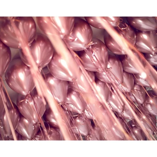 Metallisk Latexballonger Gullrosa