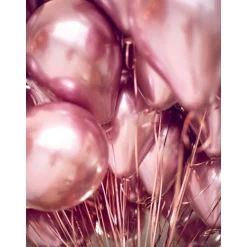 Metallisk Latexballonger Gullrosa