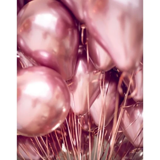 Metallisk Latexballonger Gullrosa
