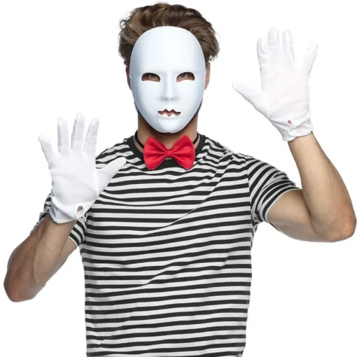 Mime Maske Hvit