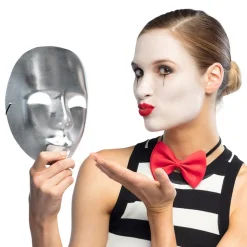 Mime Maske Sølv