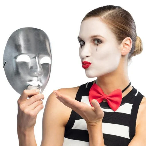 Mime Maske Sølv